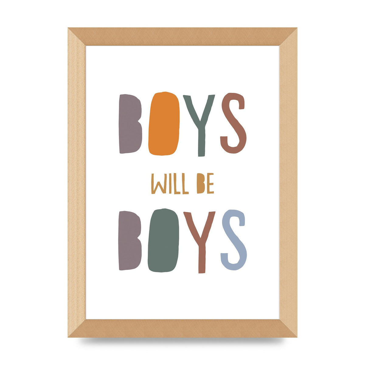 Boys Will Be Boys" Printed Poster - A4 framed
