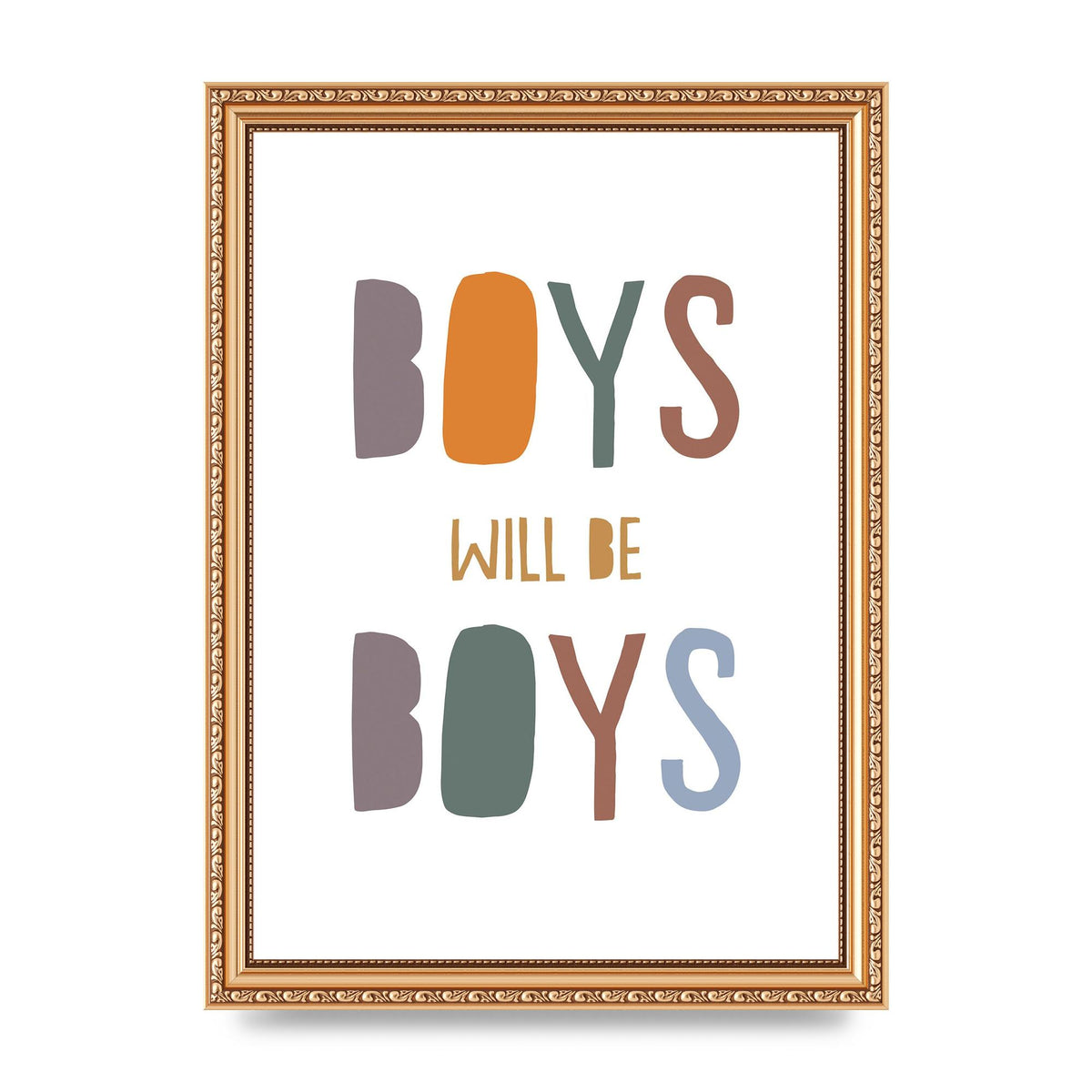 Boys Will Be Boys" Printed Poster - A4 framed