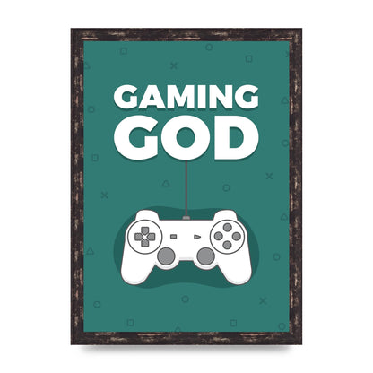 Gaming God Wall Art - A3 framed