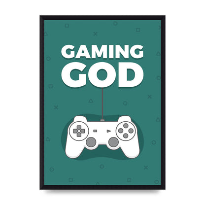 Gaming God Wall Art - A3 framed