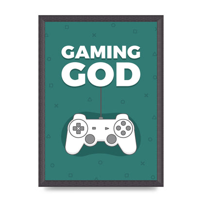 Gaming God Wall Art - A3 framed