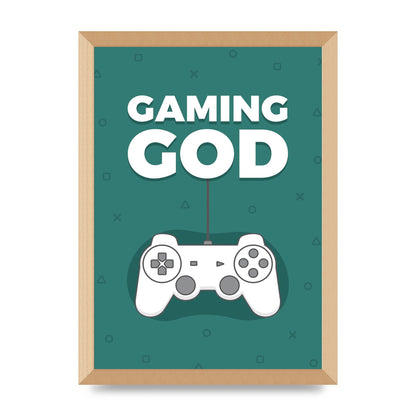 Gaming God Wall Art - A3 framed