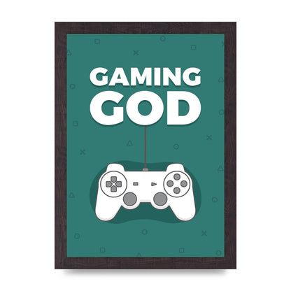 Gaming God Wall Art - A4 framed