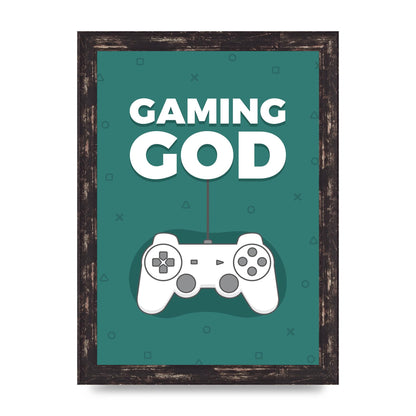 Gaming God Wall Art - A4 framed