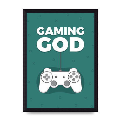 Gaming God Wall Art - A4 framed