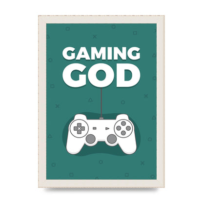 Gaming God Wall Art - A4 framed