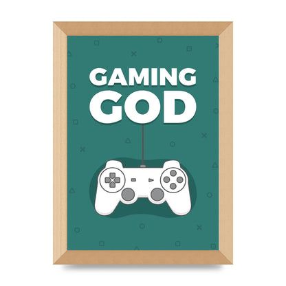 Gaming God Wall Art - A4 framed