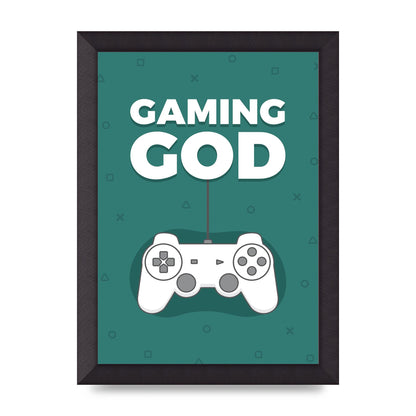 Gaming God Wall Art - A4 framed