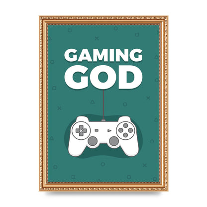 Gaming God Wall Art - A4 framed