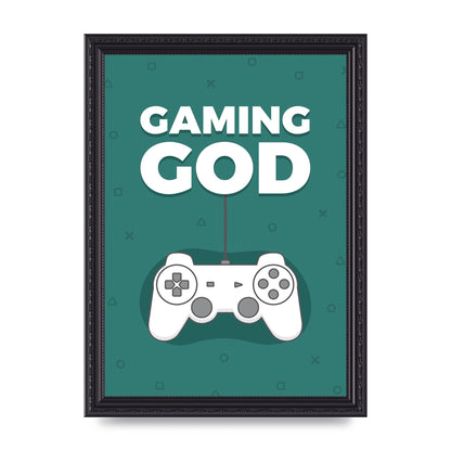 Gaming God Wall Art - A4 framed