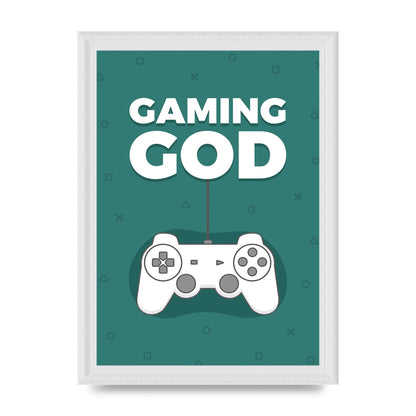 Gaming God Wall Art - A4 framed