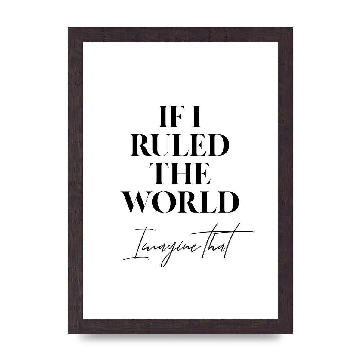If I Ruled The World" Wall Art - A4 framed