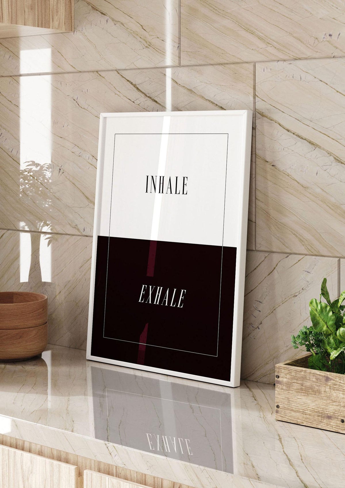 Inhale Exhale" Printed Poster - kitchen 2
