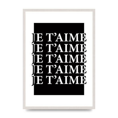 Je Taime" Printed Poster - A2 framed