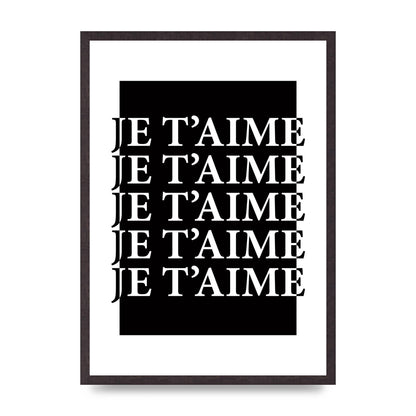 Je Taime" Printed Poster - A2 framed