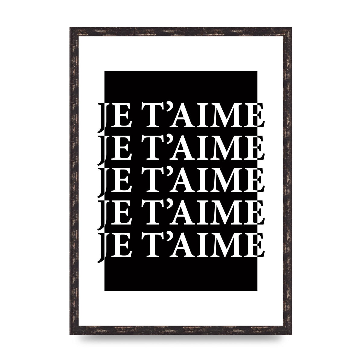 Je Taime" Printed Poster - A2 framed