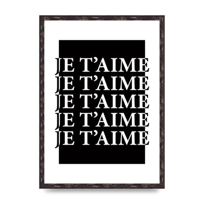 Je Taime" Printed Poster - A2 framed