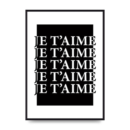 Je Taime" Printed Poster - A2 framed
