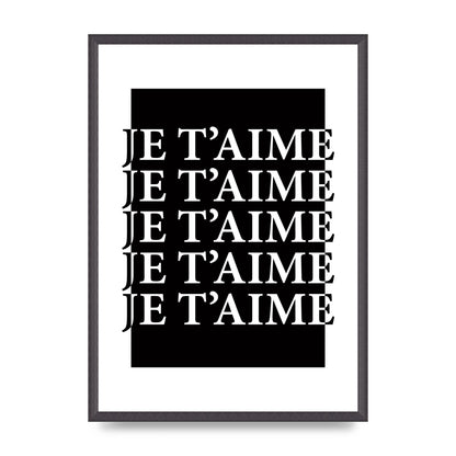 Je Taime" Printed Poster - A2 framed