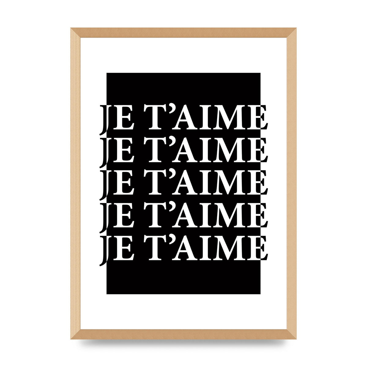 Je Taime" Printed Poster - A2 framed