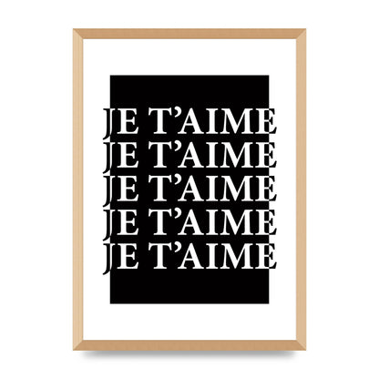Je Taime" Printed Poster - A2 framed