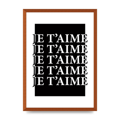 Je Taime" Printed Poster - A2 framed