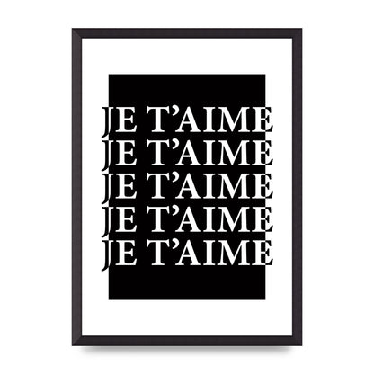 Je Taime" Printed Poster - A2 framed