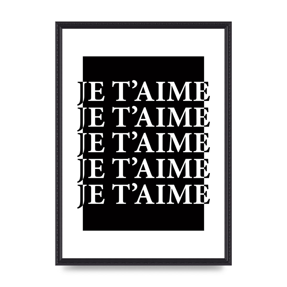 Je Taime" Printed Poster - A2 framed