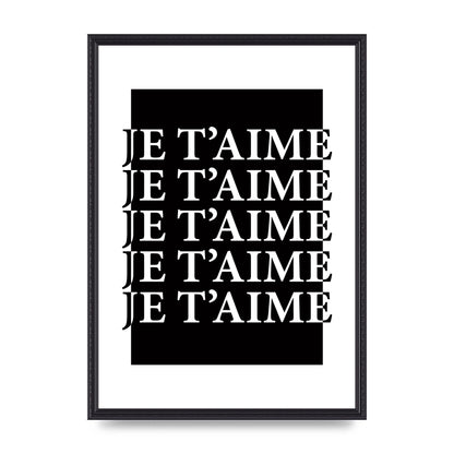 Je Taime" Printed Poster - A2 framed