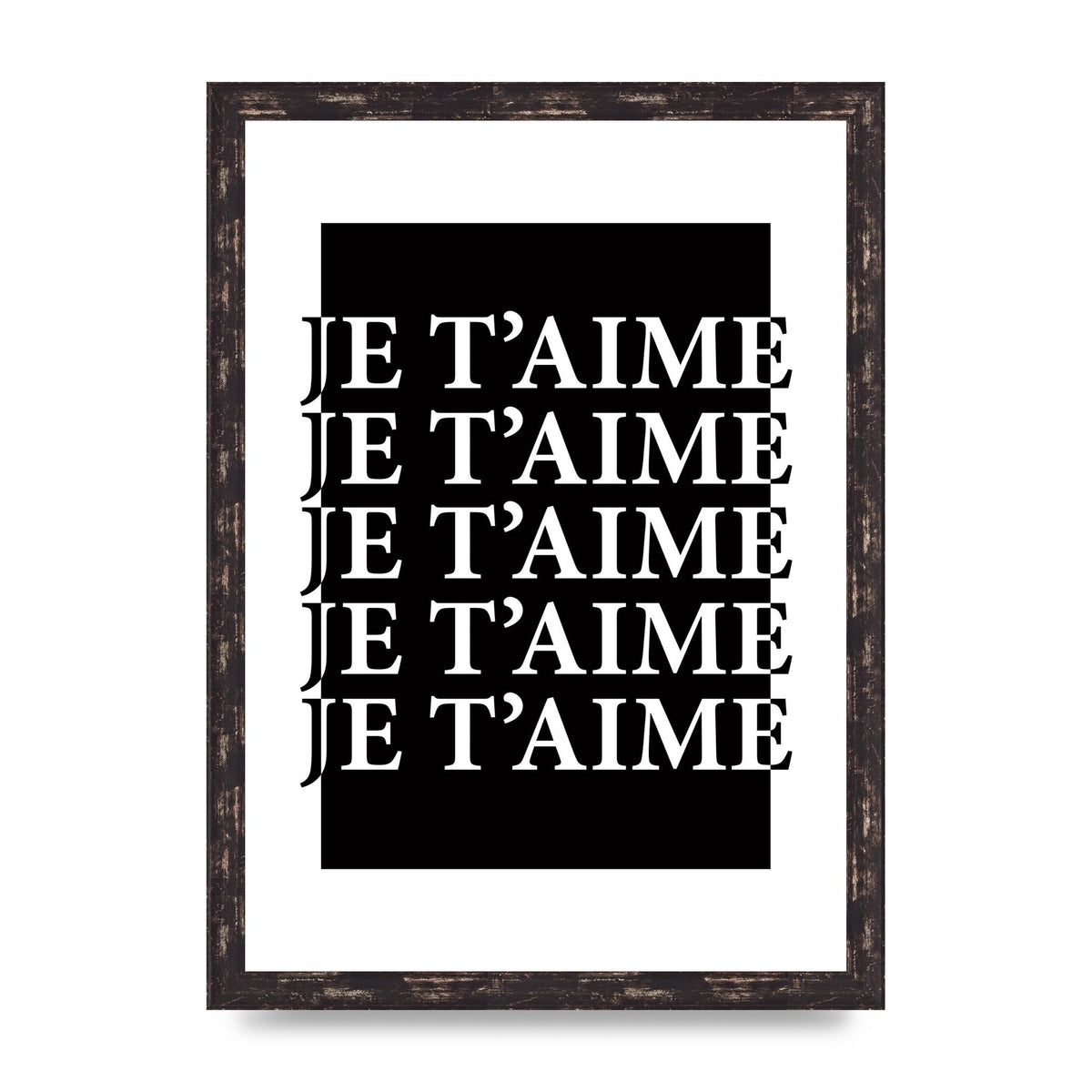 Je Taime" Printed Poster - A3 framed