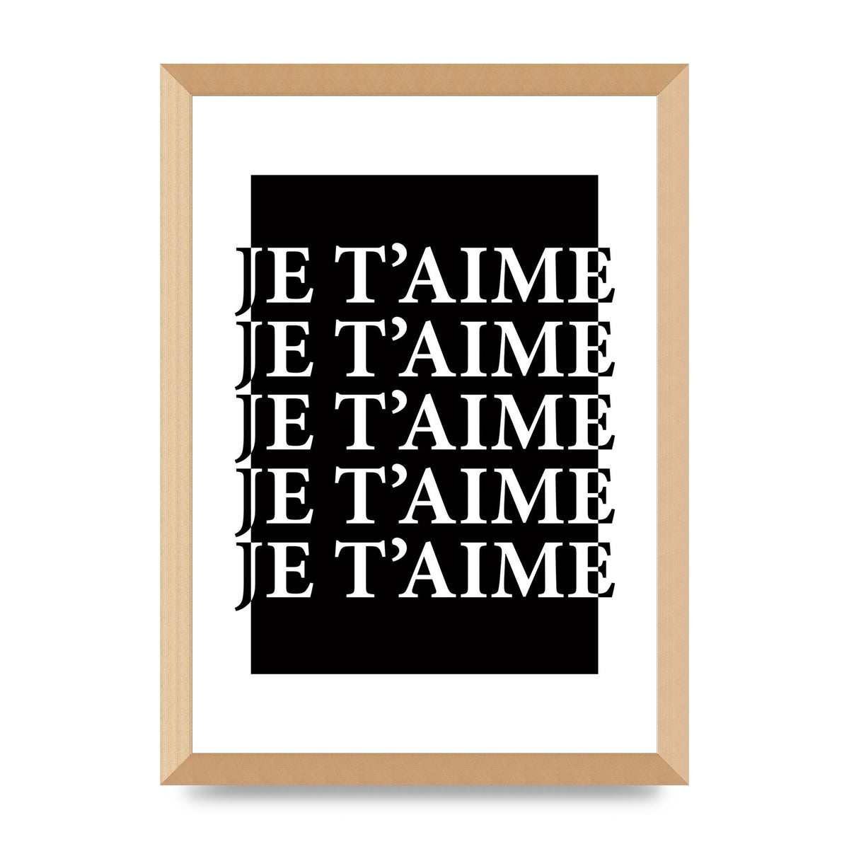 Je Taime" Printed Poster - A3 framed