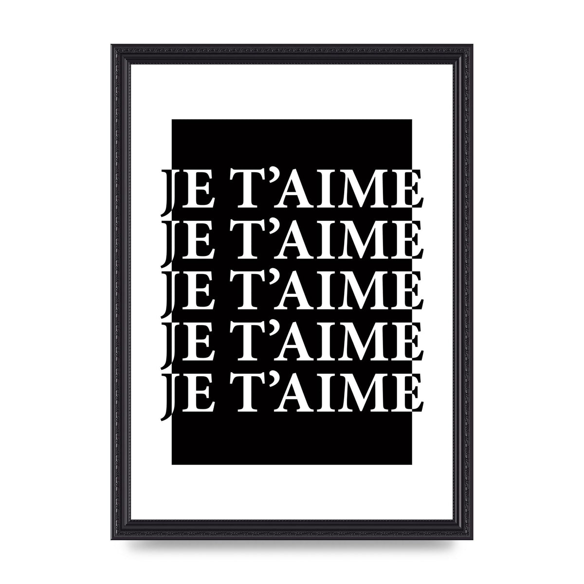 Je Taime" Printed Poster - A3 framed