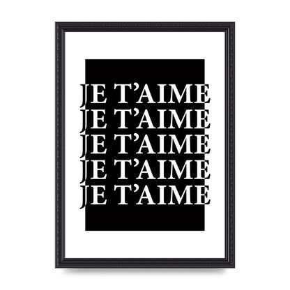 Je Taime" Printed Poster - A3 framed