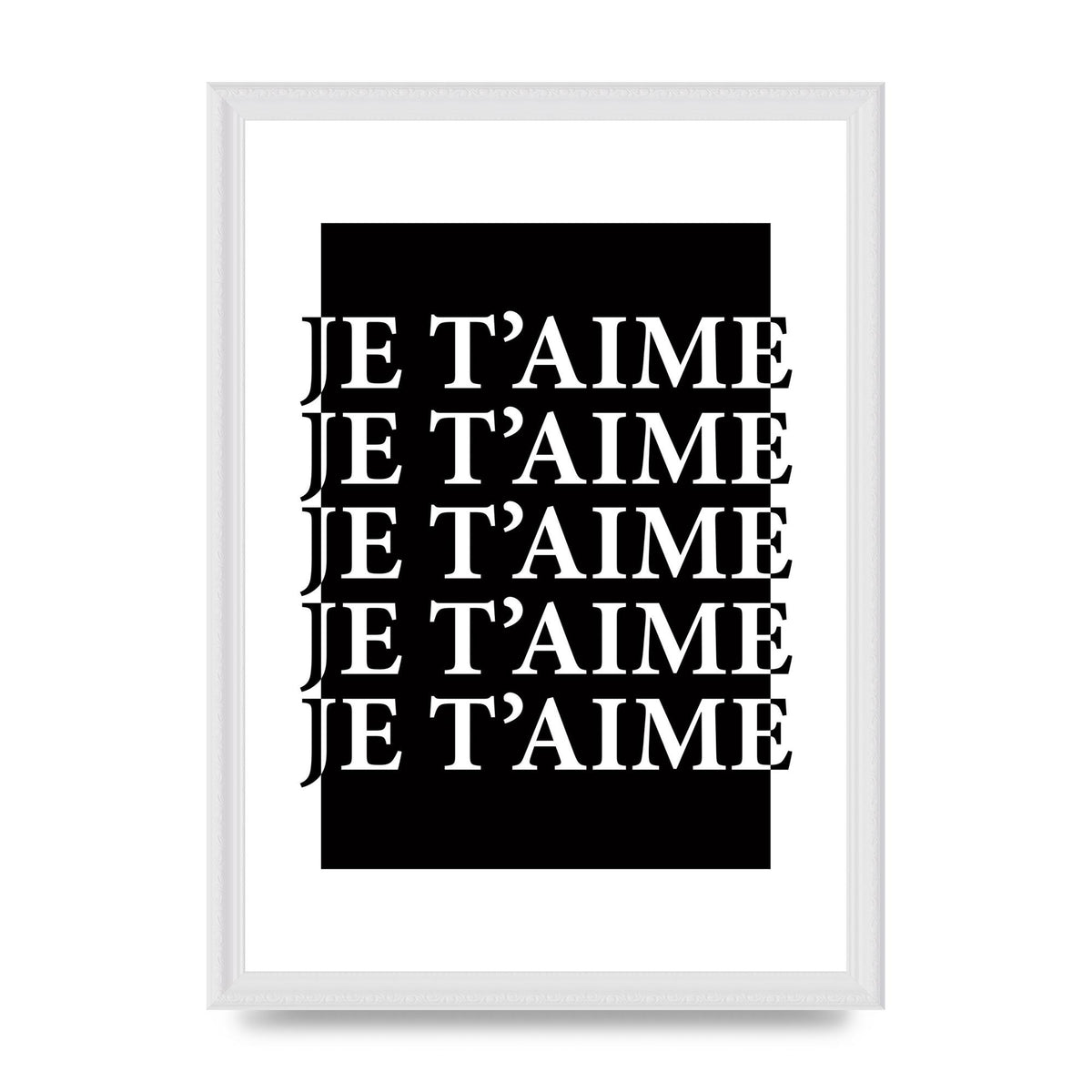 Je Taime" Printed Poster - A3 framed