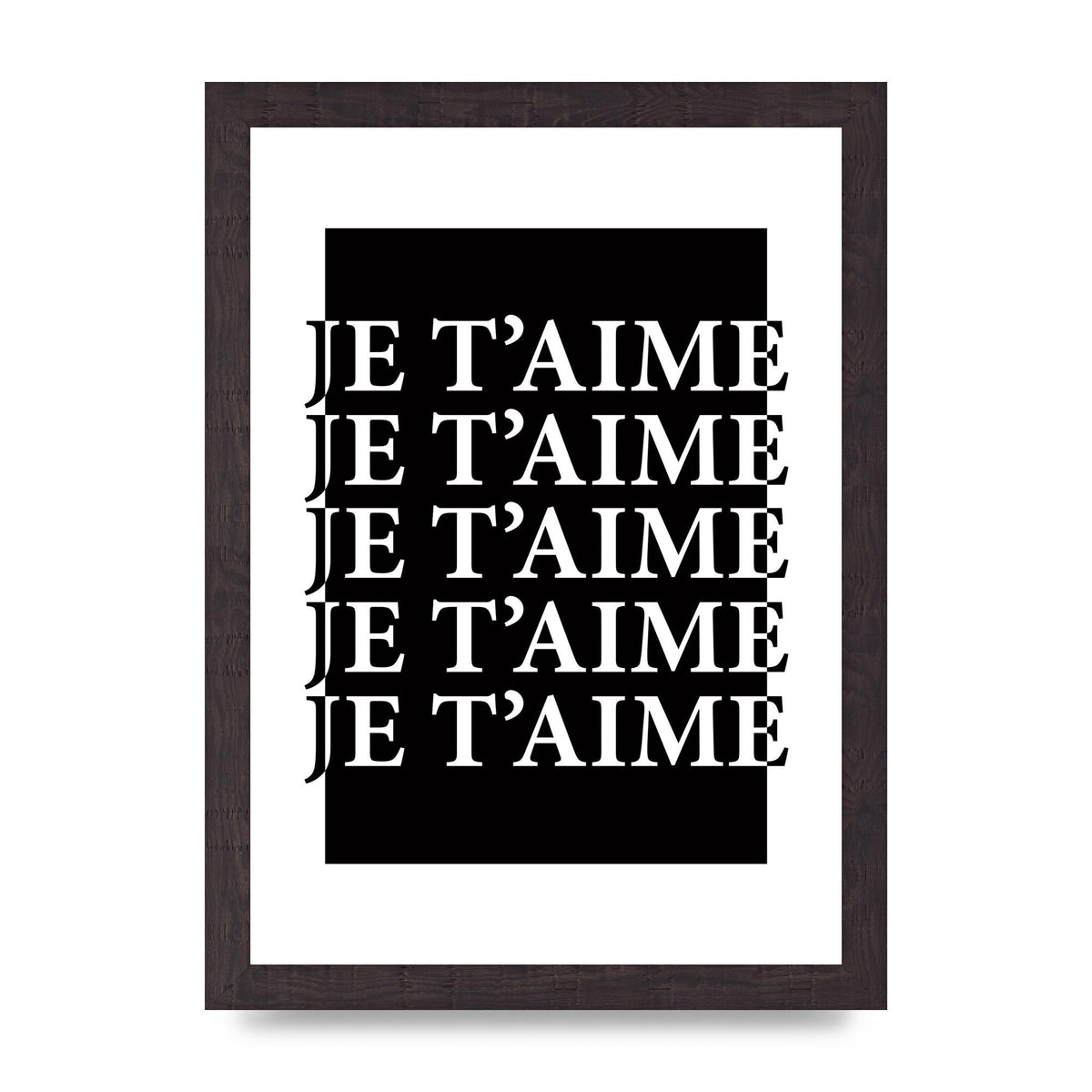 Je Taime" Printed Poster - A4 framed