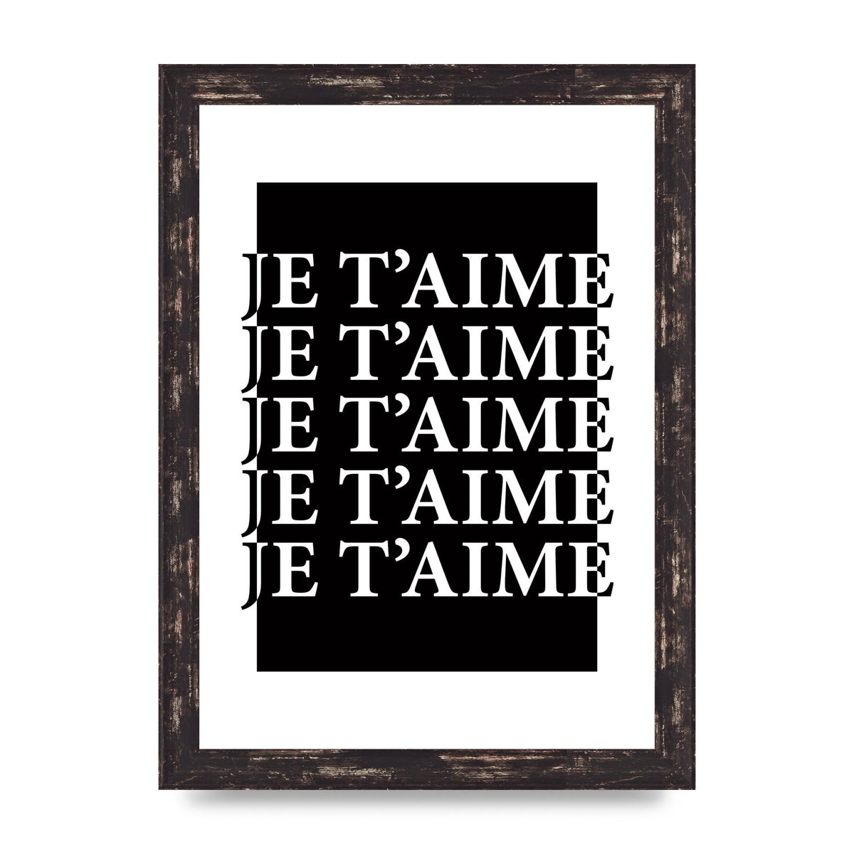 Je Taime" Printed Poster - A4 framed