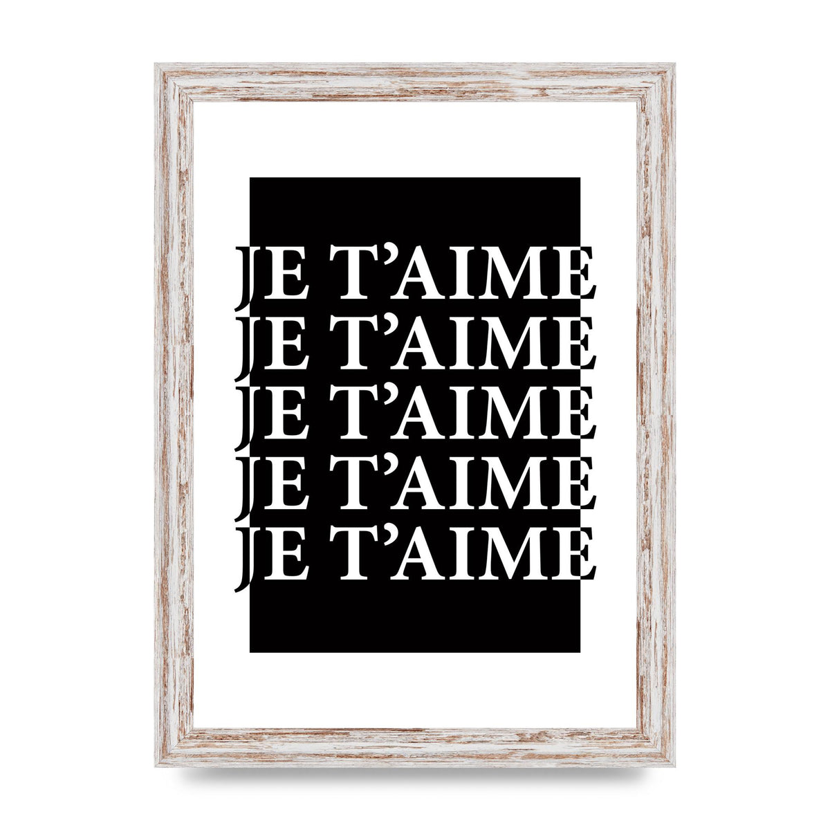 Je Taime" Printed Poster - A4 framed