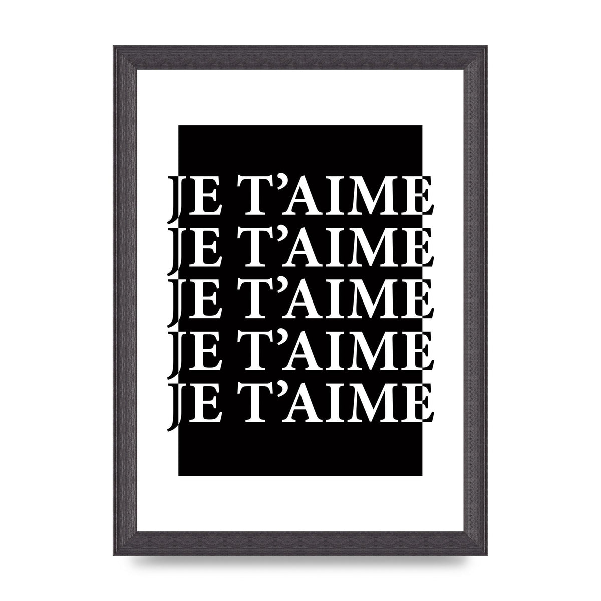 Je Taime" Printed Poster - A4 framed