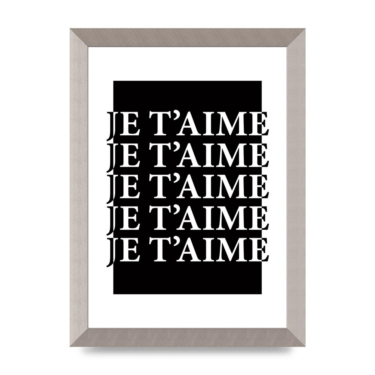 Je Taime" Printed Poster - A4 framed