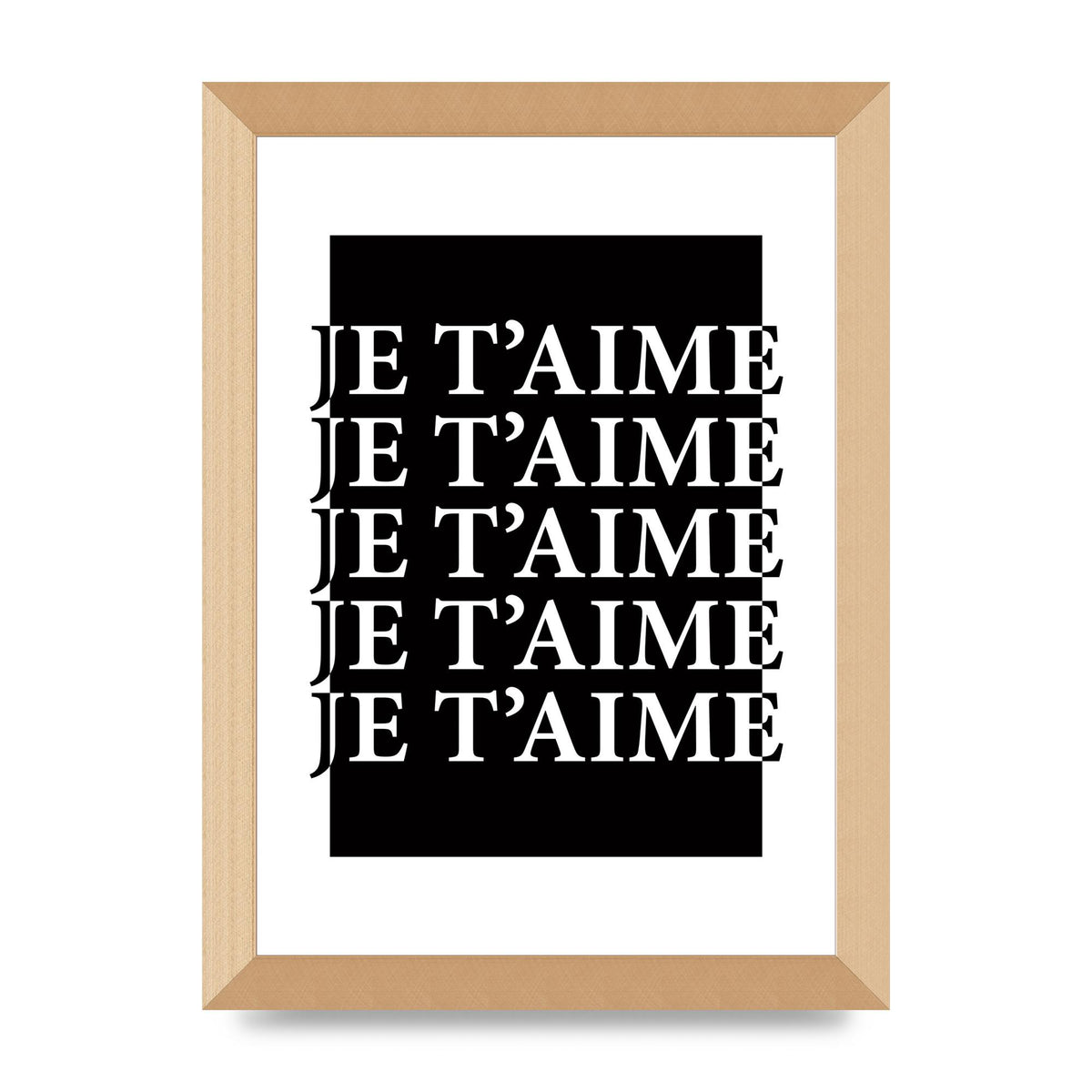 Je Taime" Printed Poster - A4 framed