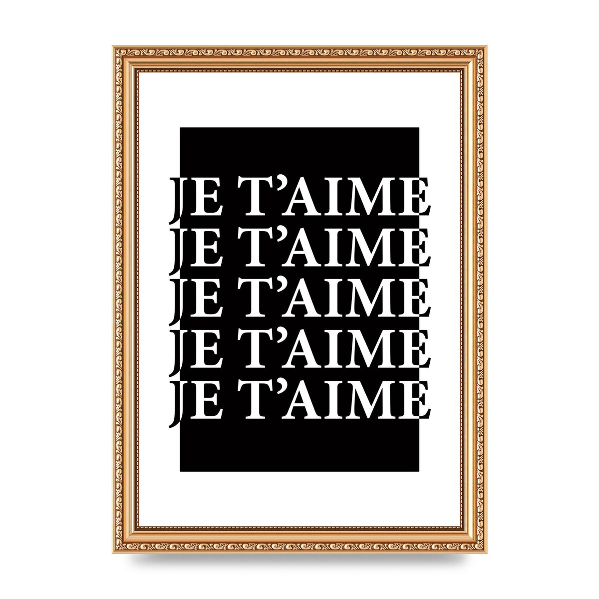 Je Taime" Printed Poster - A4 framed