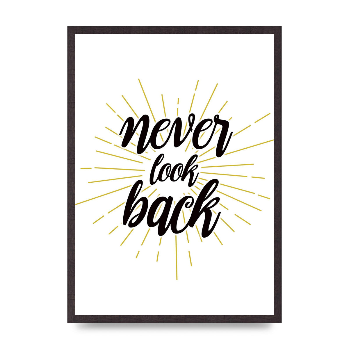 Never LoOK Back" Printed Poster - A2 framed