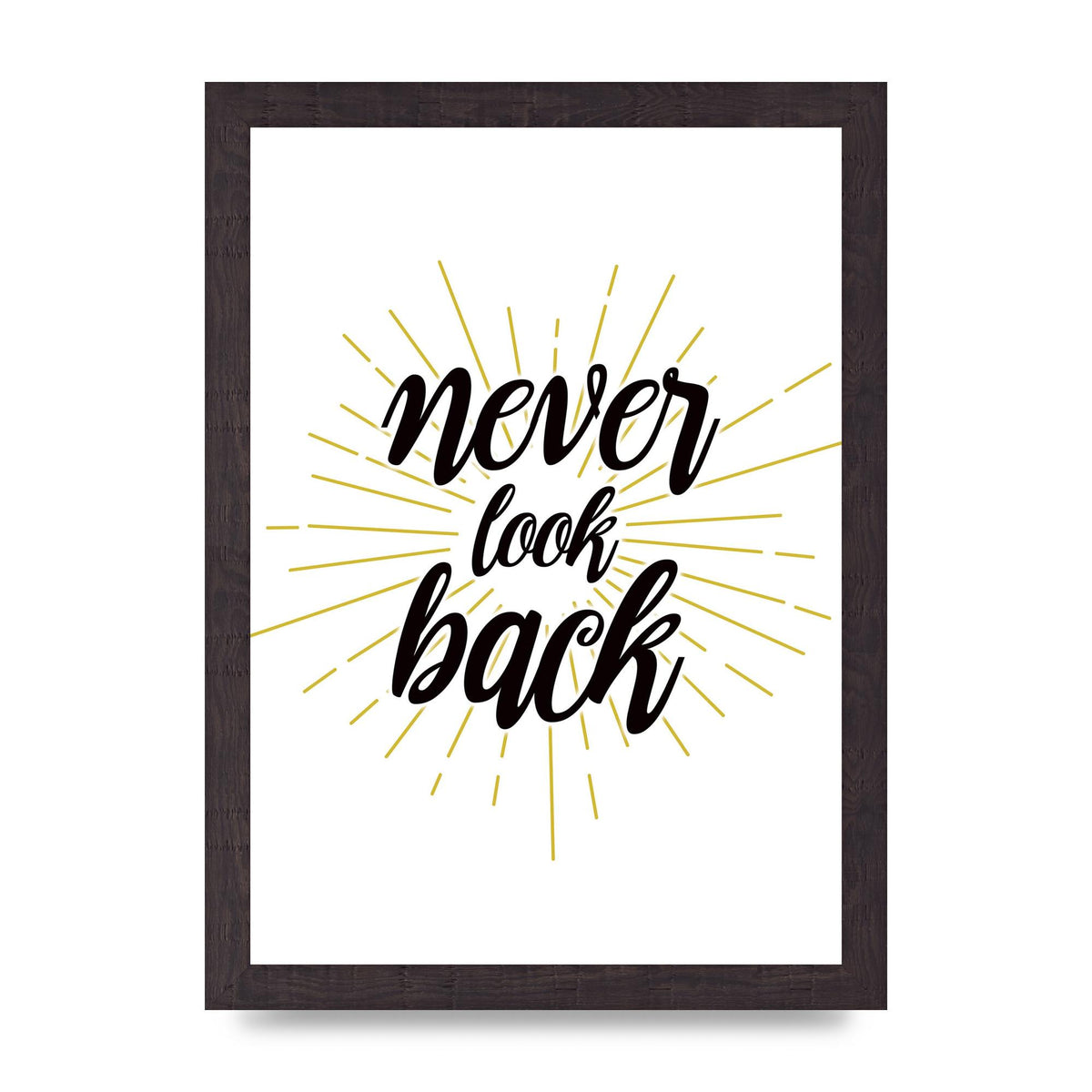 Never LoOK Back" Printed Poster - A4 framed
