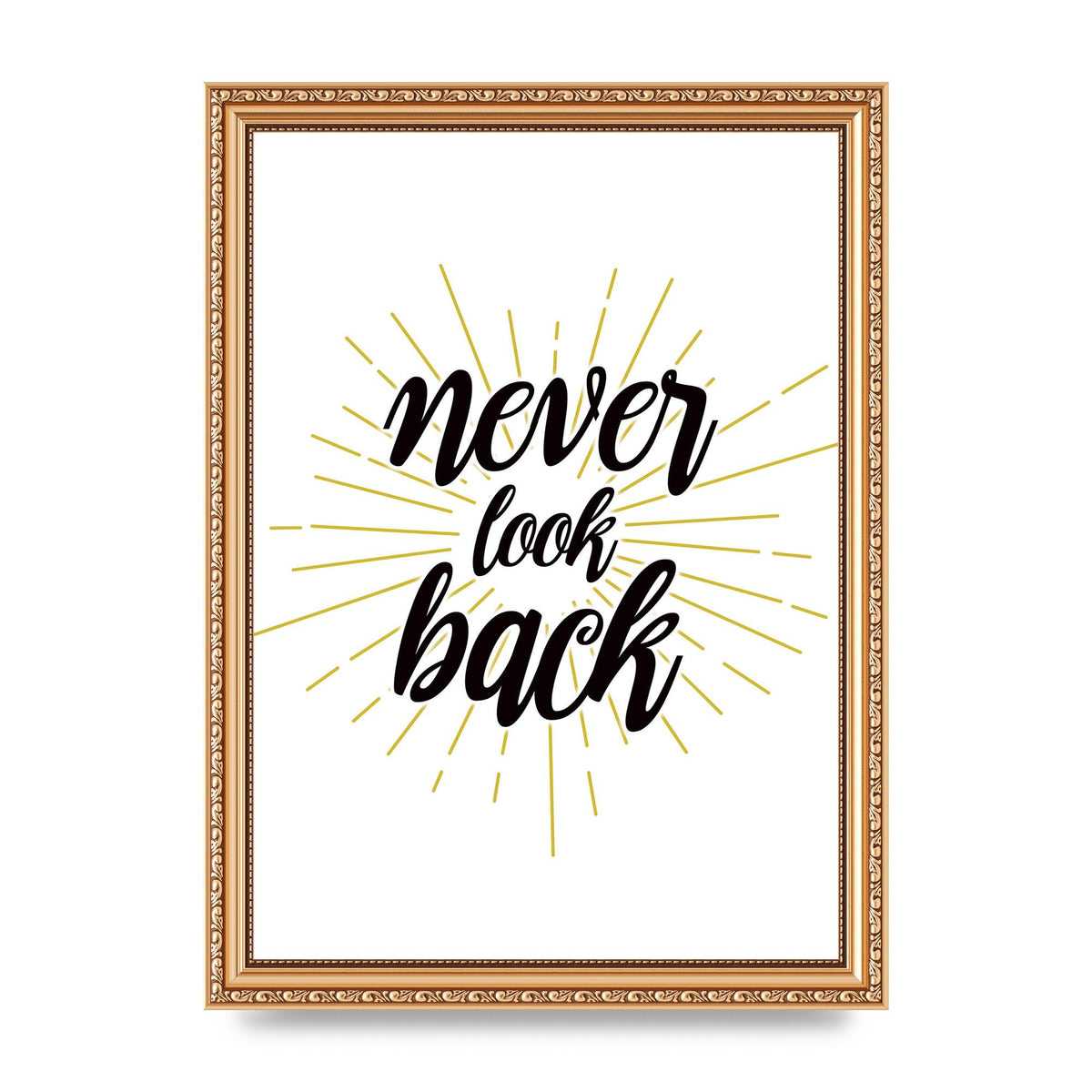Never LoOK Back" Printed Poster - A4 framed