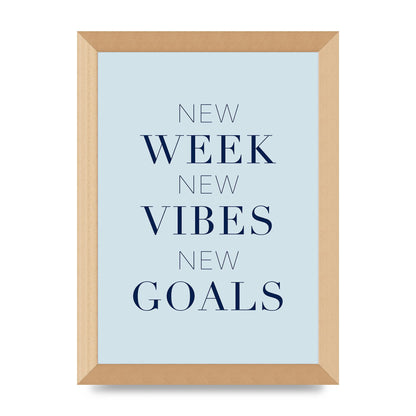 New Week" Wall Art - A4 framed