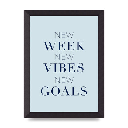 New Week" Wall Art - A4 framed