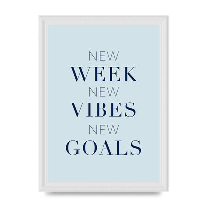New Week" Wall Art - A4 framed