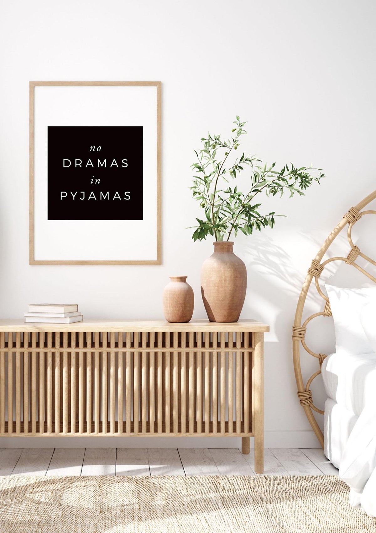 No Dramas" Printed Poster - bedroom 3