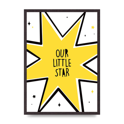 Our Little Star Wall Art - A2 framed