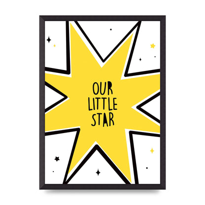 Our Little Star Wall Art - A2 framed